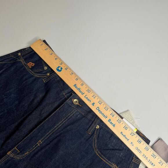 Rocawear Men’s Denim Shorts Size 38 Raw Blue Red Paint Graphic NWT $88 Hip Hop - Picture 4 of 12